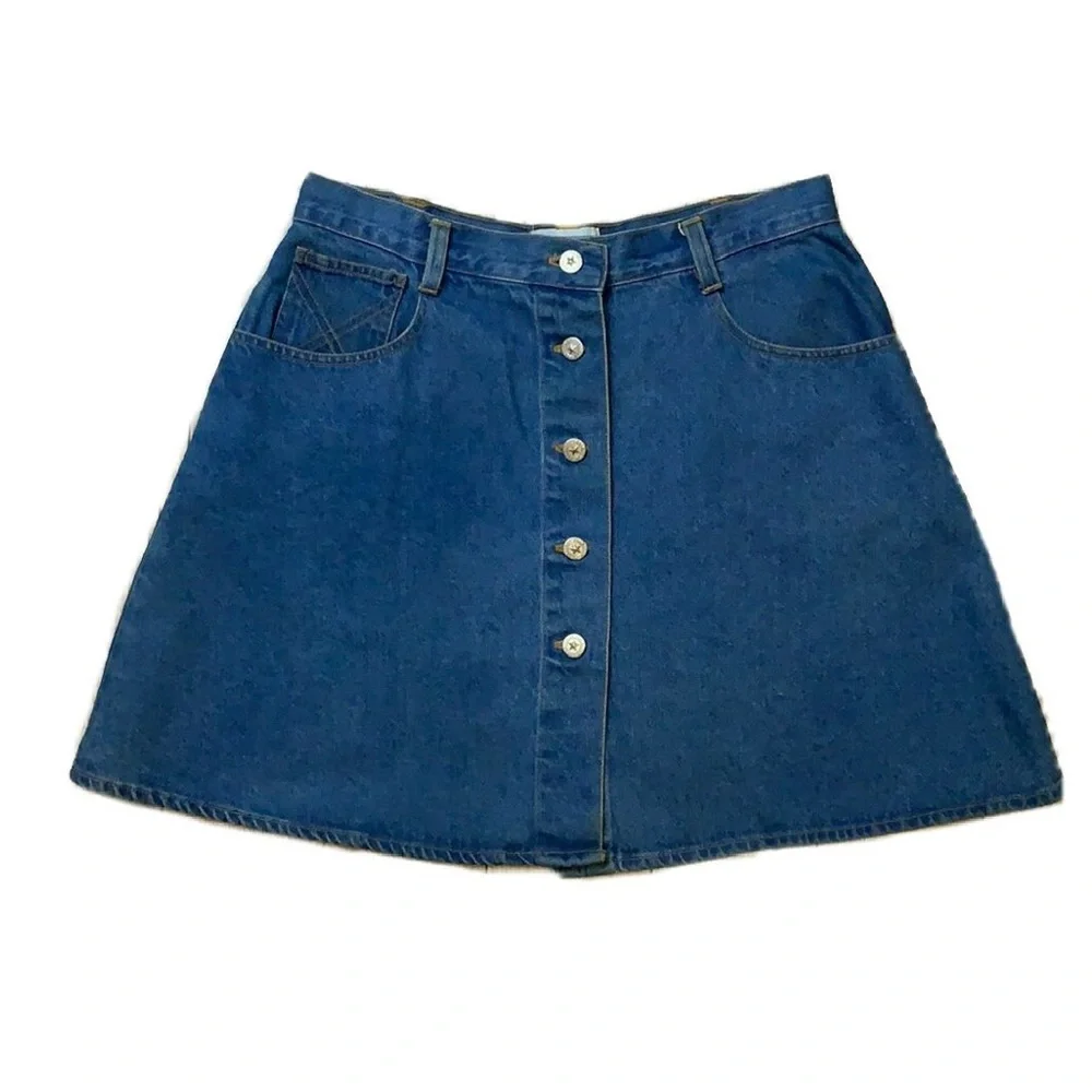 True Blue Denim Jean Five Pocket Skirt Regular Fit Mini Women’s 13/14 - Picture 10 of 10